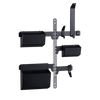 A black GearMate storage organizer system designed for cycling gear, featuring various compartments and mounts.